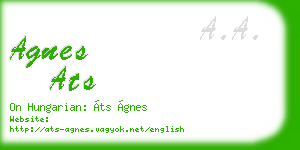 agnes ats business card